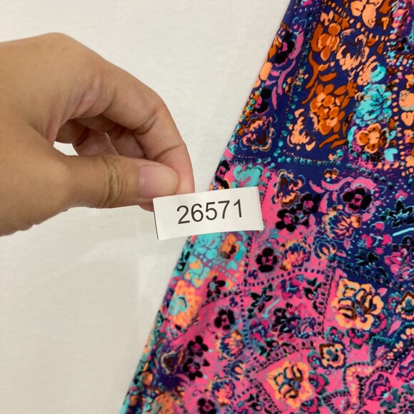 New Artisan NY Maxi Skirt Large Multi Color Floral Boho Stretch Knit Pull-on - Picture 9 of 9